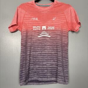 2025 Paris Matathon Women’s Shirt Sleeve ASICS Participation Shirt Top Abbott M